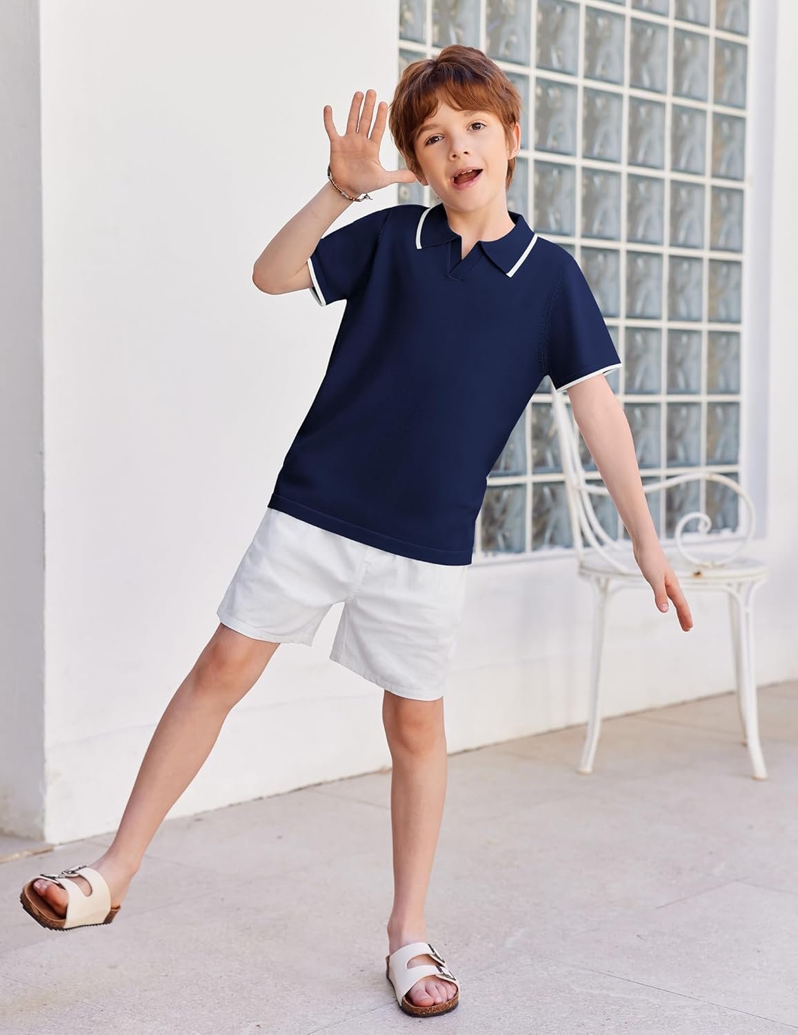 Arshiner Boys Polo Shirts Short Sleeve Vintage Knit Golf Shirts School Uniform Shirt Kids Casual Tee Tops for 4-14 Years - Image 7