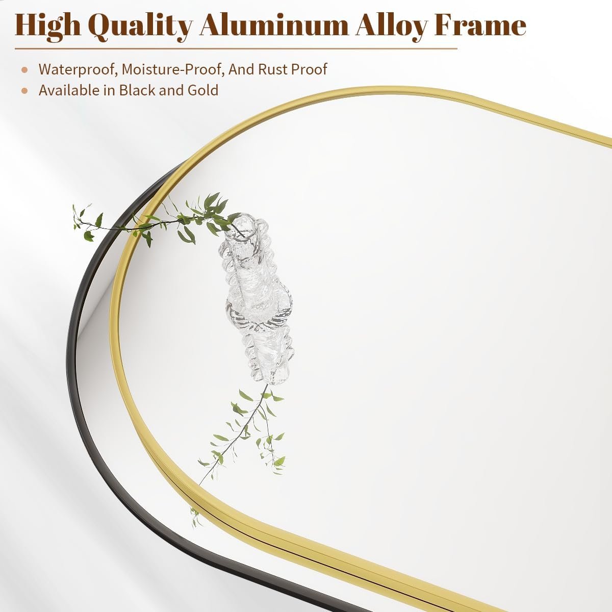 BEAUTYPEAK 20"x30" Arch Bathroom Mirror, Wall Mounted Vanity Metal Frame Mirror for Bedroom, Entryway, Living Room, Black - Image 4
