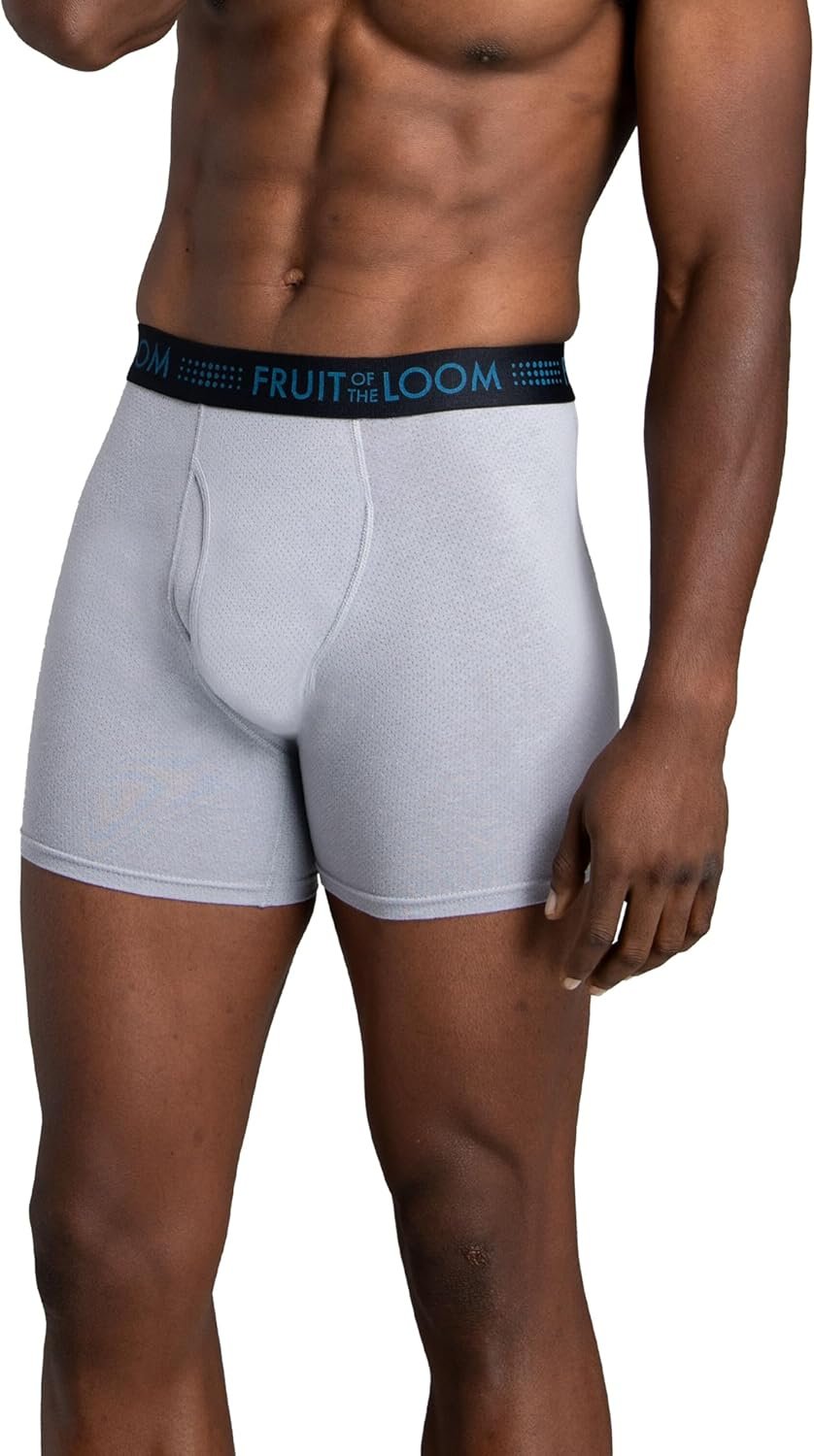 Fruit of the Loom Men's Men's Breathable Boxer Briefs, Moisture Wicking Underwear, Assorted Color Multipacks - Image 3