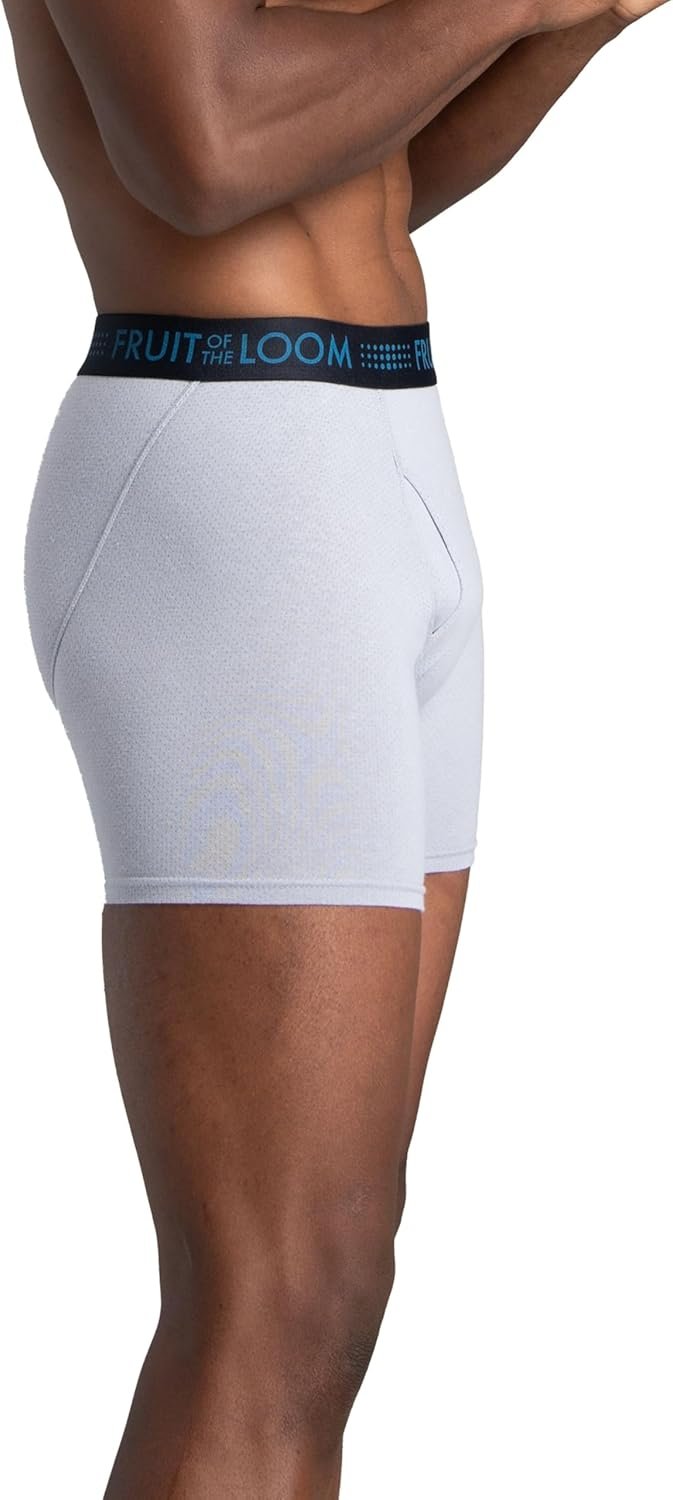 Fruit of the Loom Men's Men's Breathable Boxer Briefs, Moisture Wicking Underwear, Assorted Color Multipacks - Image 4