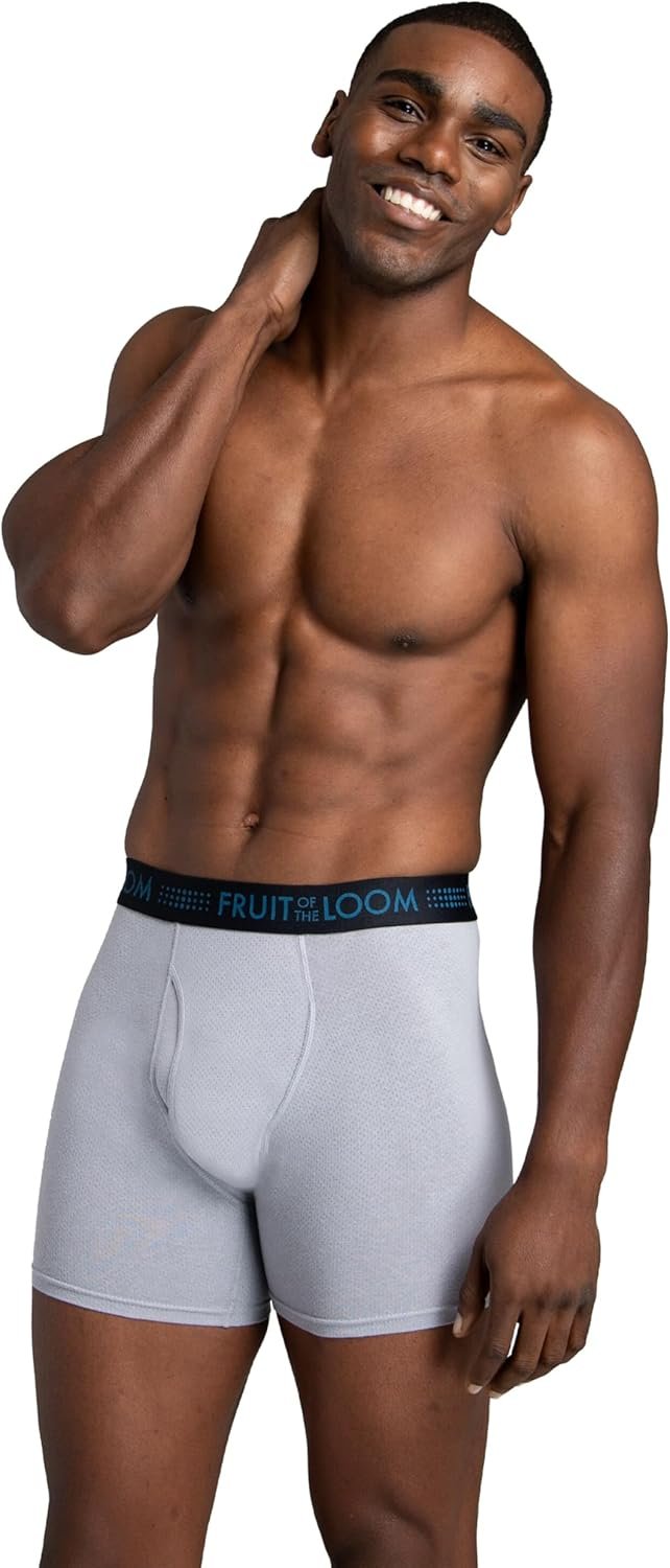 Fruit of the Loom Men's Men's Breathable Boxer Briefs, Moisture Wicking Underwear, Assorted Color Multipacks - Image 6