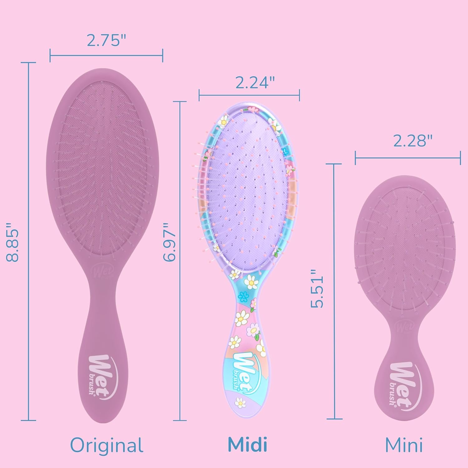 Wet Brush Bluey & Bingo Kids Midi Hair Brush, Smaller Size For Little Hands, Soft Bristles Detangle Knots With Ease, Ergonomic Handle, For All Hair Types, Limited Edition, Purple - Image 5