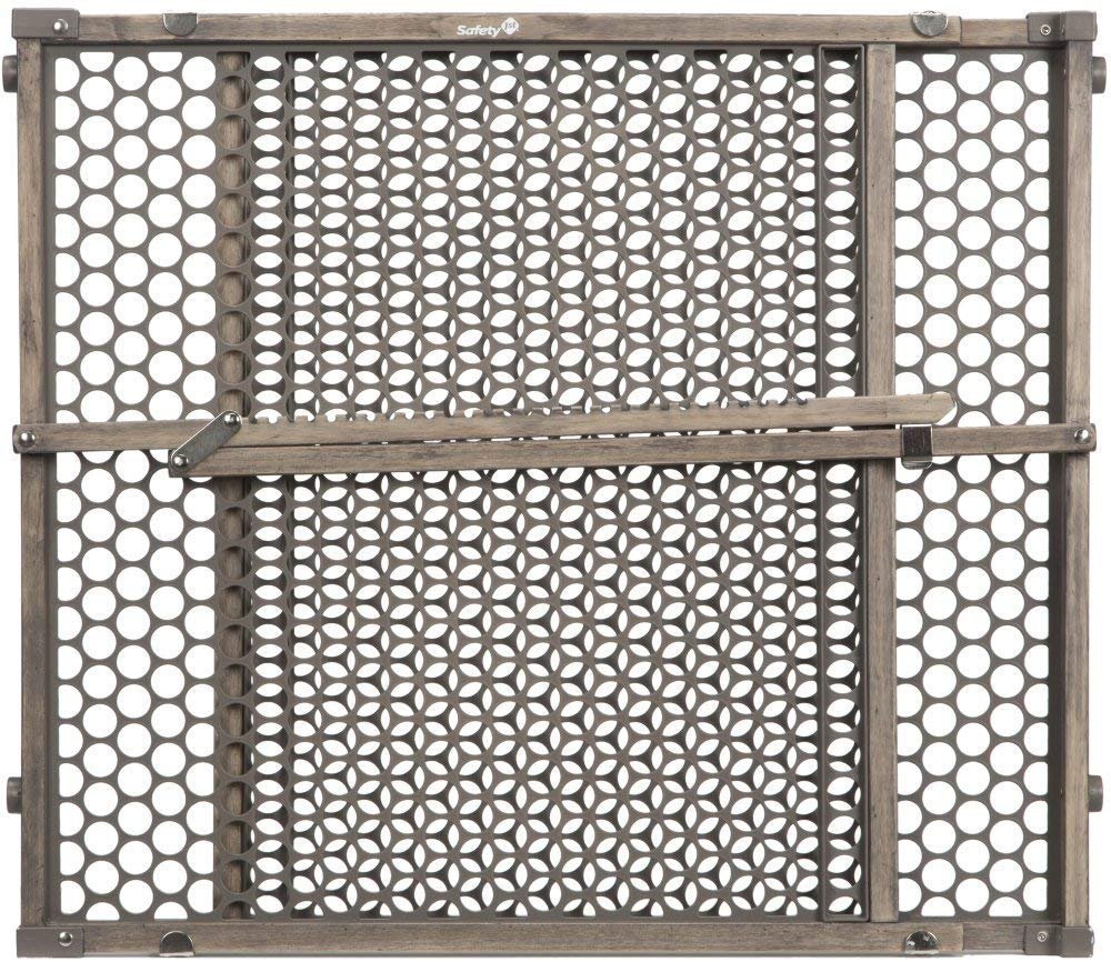 Safety 1st Adjustable Baby Gate for Doorways, Pressure Mount Fastening Gates for Pets, Toddlers, Babies, Children, Vintage Wood, Grey - Image 3