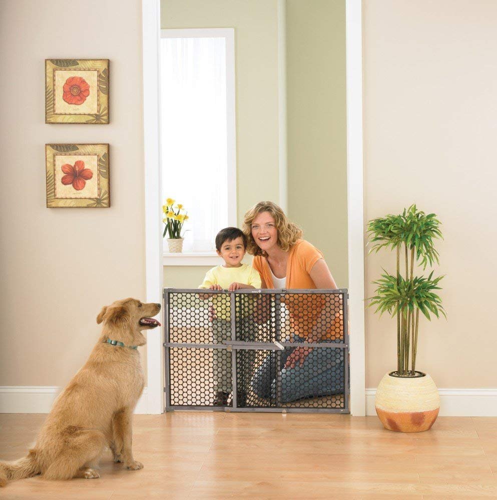 Safety 1st Adjustable Baby Gate for Doorways, Pressure Mount Fastening Gates for Pets, Toddlers, Babies, Children, Vintage Wood, Grey - Image 5