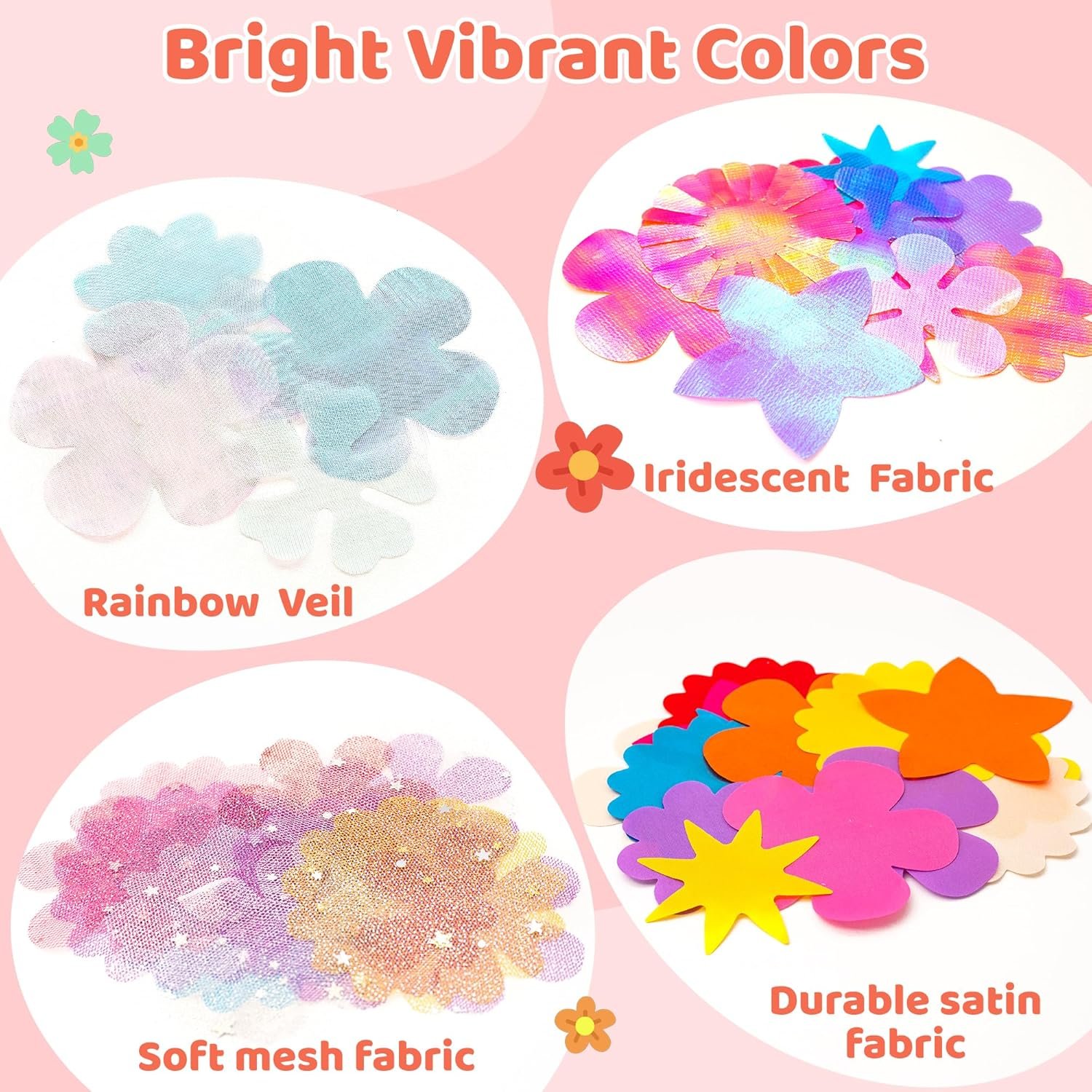 Fabric Flowers for Crafts Refill Kit - DIY Flower Bouquet Accessories with 180 Colorful Parts for Flower Maker - DIY Arts and Crafts Toys for Girls - Image 4