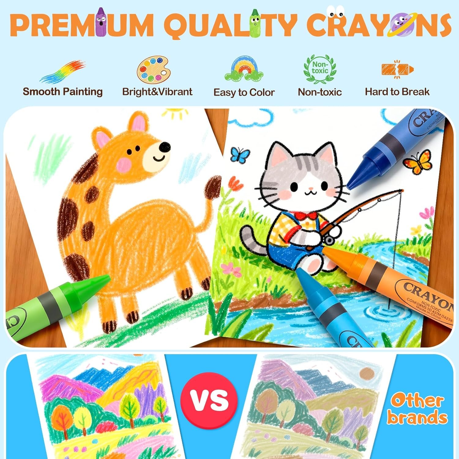 24 Colors Jumbo Crayons for Toddlers 1-3 2-4, Non-Toxic Washable Crayons for Kids Ages 3-5 4-8 6-8, School Art Supplies, Classroom Must Haves, Ideal Coloring Set Gifts for Boys Girls - Image 5