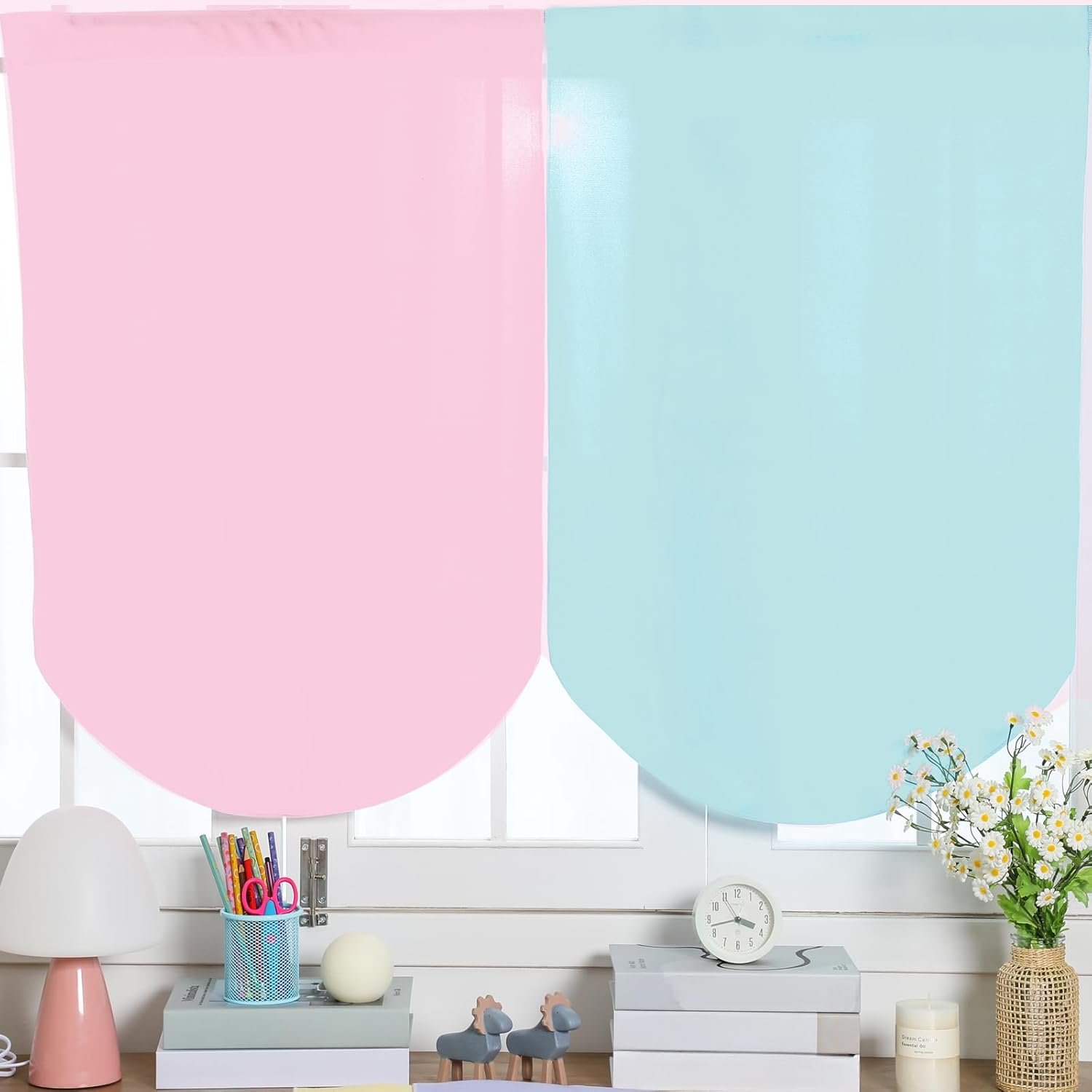 SmoothNovelty 6 Pcs School Classroom Curtains Back to Classroom Colorful Curtains for Kindergarten Daycare Primary Bedroom Playroom Room Decor(Pastel) - Image 3