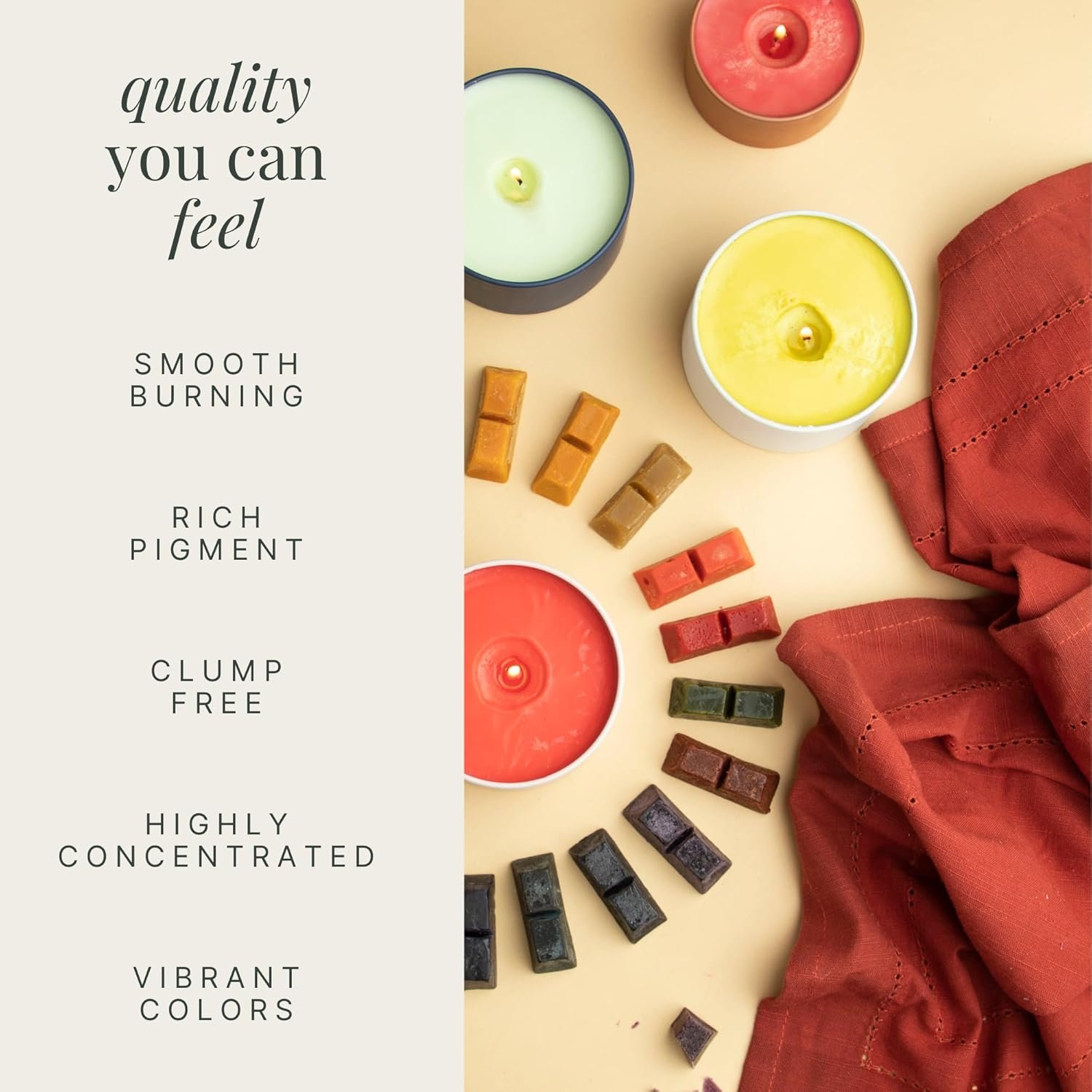 Hearth & Harbor Natural Candle Dye for Soy Wax, 24 Popular Candle Color Dye Blocks for Soy Wax, Highly Concentrated Blocks, Nontoxic Supplies for DIY Candle Making - Image 6
