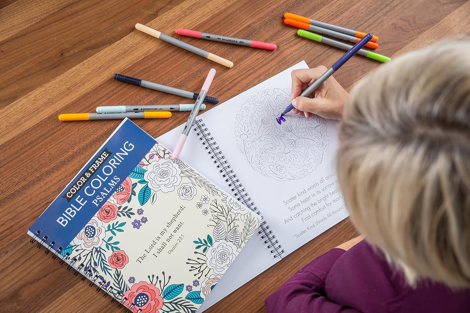 Color & Frame - Bible Coloring: Psalms: 63 Coloring Pages with Bible Verses | Christian Devotional Book Gift for Women, Adults, Teens & Faith-Based Relaxation | Perforated, Spiral Bound - Image 6