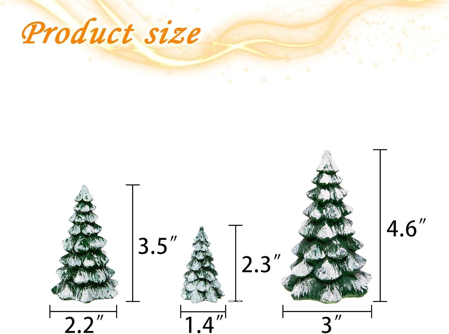 3 Pieces with a Sense of Layering and Staggered Heights Winter Wonderland Village Scene Pines Accessory Figurine Set, Christmas Village Trees Decorations,Green - Image 3
