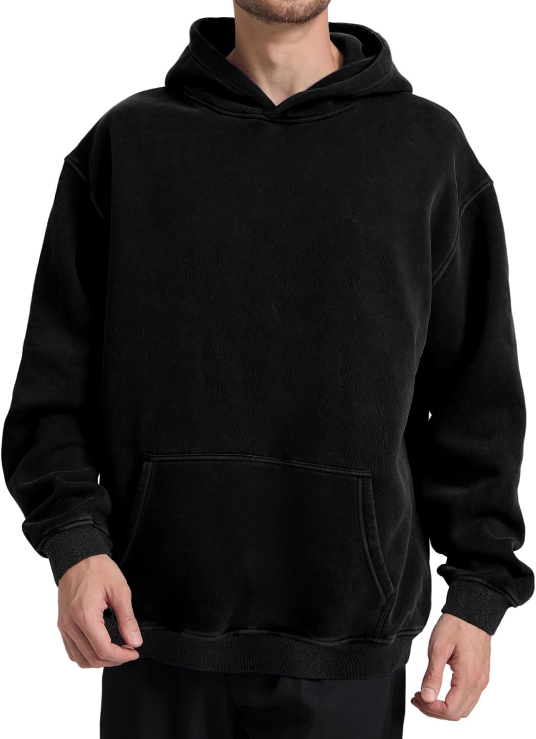 Dnzzs Acid Wash Hoodie Super Soft Sweatshirt for Mens Pullover Oversized Men's Fashion Hoodies & Sweatshirts Vintage Tops - Image 3
