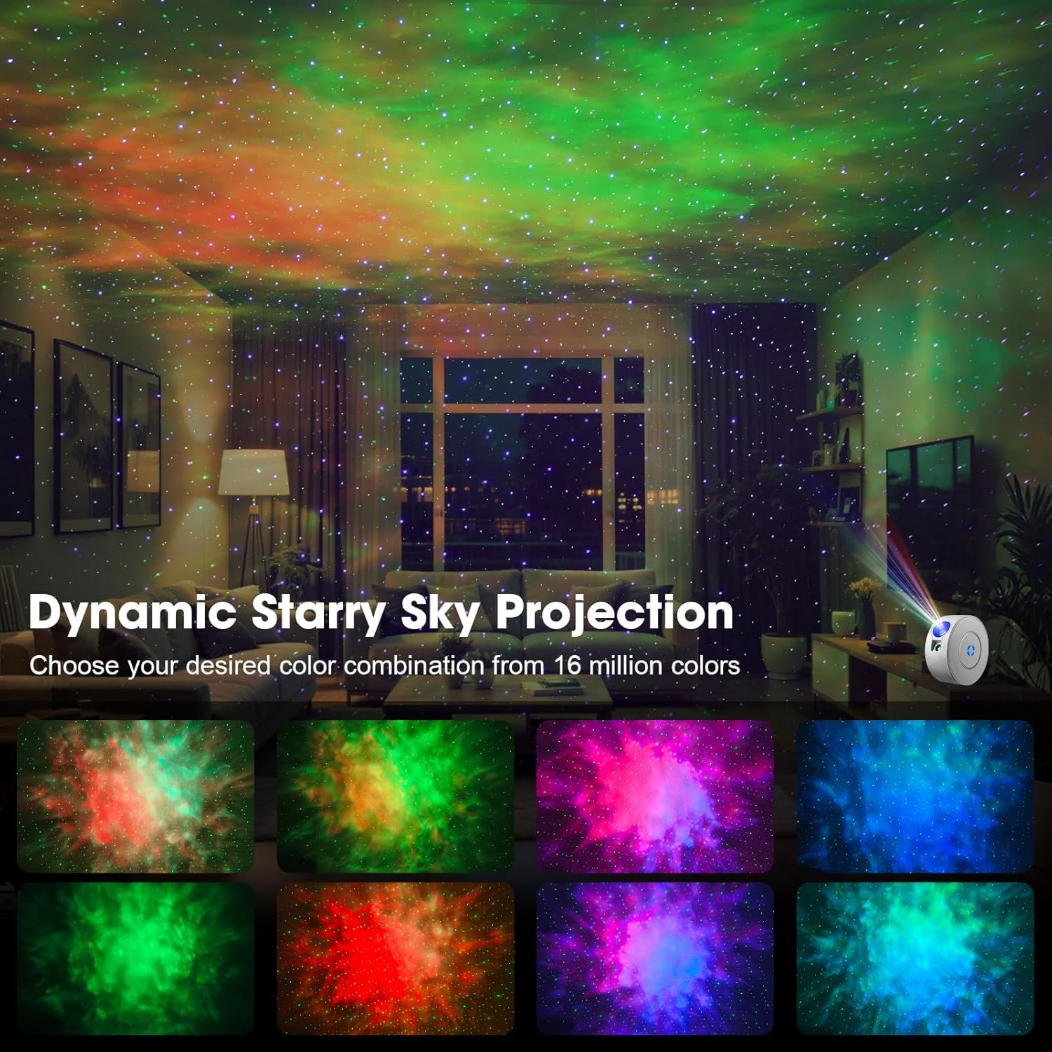 Laser Safety Certified Star Projector, 900+ Sq.ft Wall Ceiling Coverage, 3-Way Control (App/Alexa/Manual),16M Color Galaxy Light for Kids Adults Bedroom, Room Decor, Party, Valentines Day Gifts - Image 3