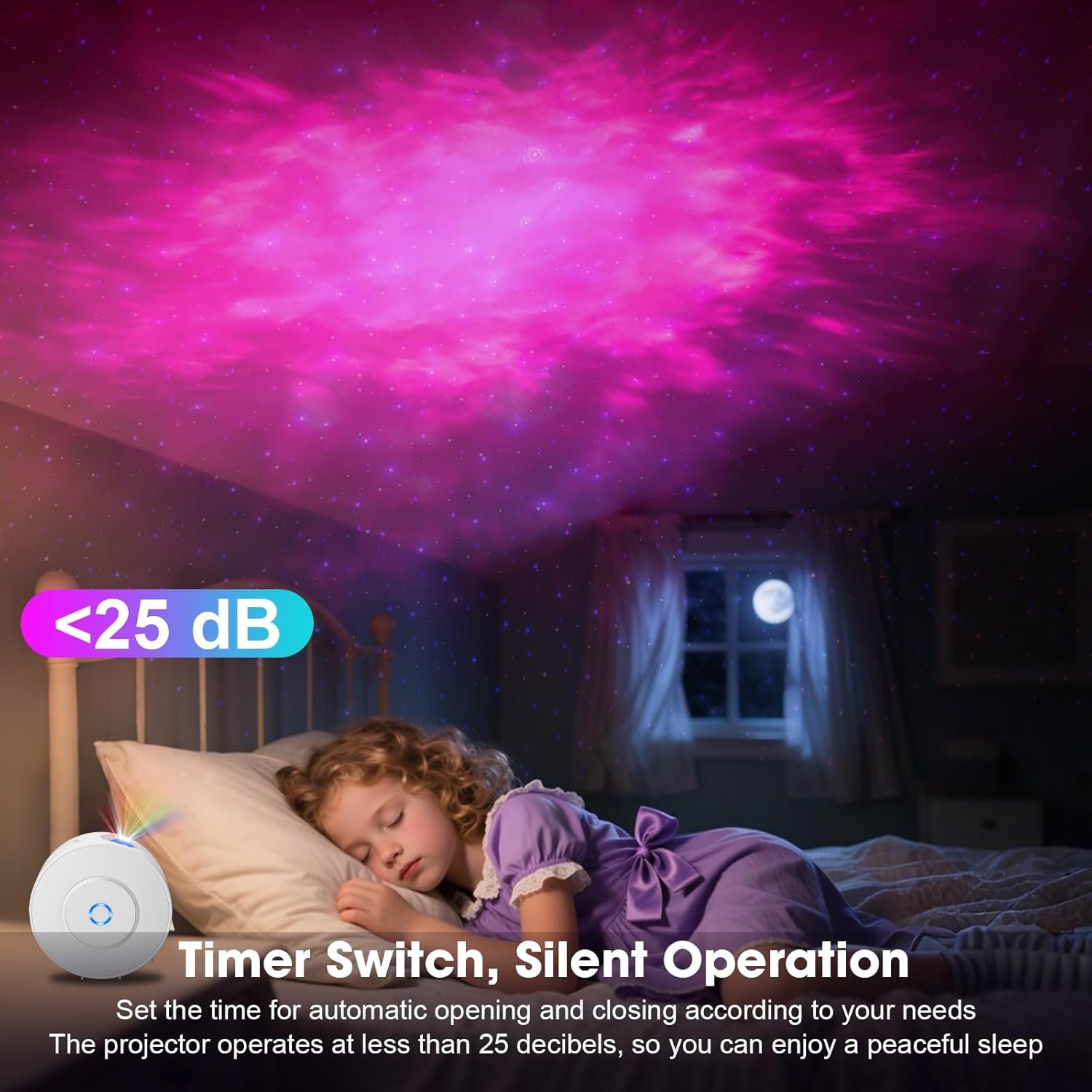 Laser Safety Certified Star Projector, 900+ Sq.ft Wall Ceiling Coverage, 3-Way Control (App/Alexa/Manual),16M Color Galaxy Light for Kids Adults Bedroom, Room Decor, Party, Valentines Day Gifts - Image 5
