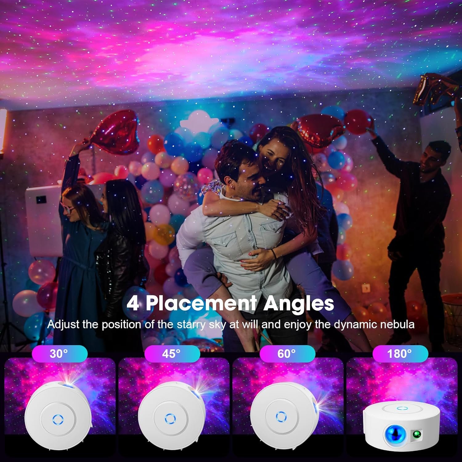 Laser Safety Certified Star Projector, 900+ Sq.ft Wall Ceiling Coverage, 3-Way Control (App/Alexa/Manual),16M Color Galaxy Light for Kids Adults Bedroom, Room Decor, Party, Valentines Day Gifts - Image 6
