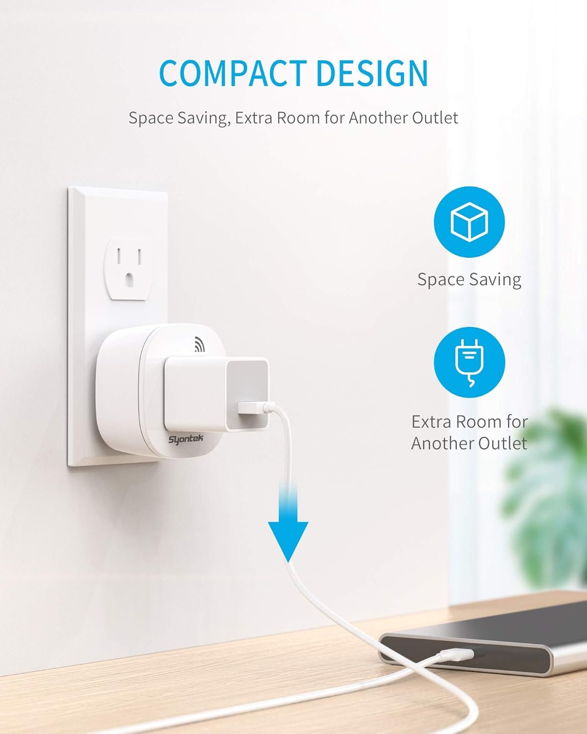 Syantek Remote Control Outlet Wireless Light Switch for Household Appliances, Expandable Remote Light Switch Kit, Up to 100 ft Range, FCC Certified, ETL Listed, White (3 Outlets + 1 Remotes) - Image 7
