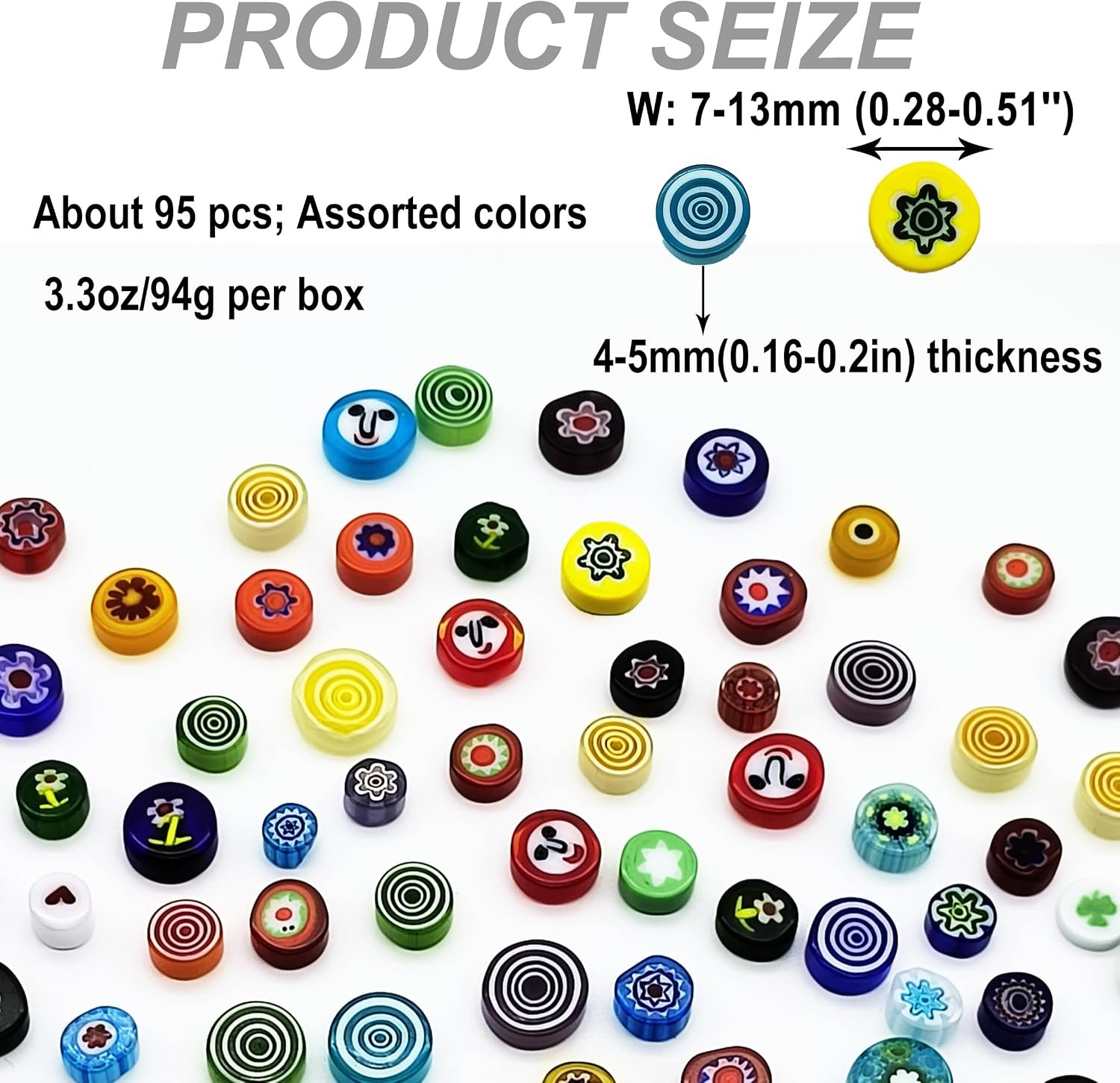 EDFLIFE Flat Glass Millefiori for Mosaic Making Supplies, Mosaic Tiles for Crafts with Assorted Flower Glass Tiles, Mosaic Kits for Adults DIY Decorations, No Hole (Mixed Pattern) - Image 3