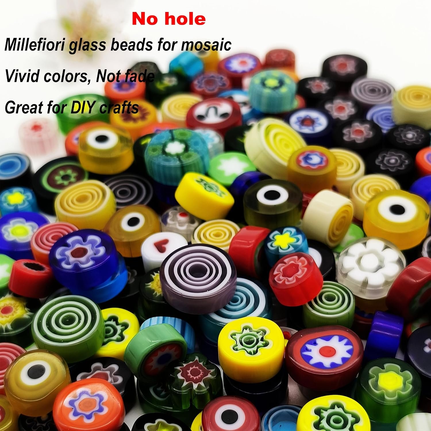 EDFLIFE Flat Glass Millefiori for Mosaic Making Supplies, Mosaic Tiles for Crafts with Assorted Flower Glass Tiles, Mosaic Kits for Adults DIY Decorations, No Hole (Mixed Pattern) - Image 4