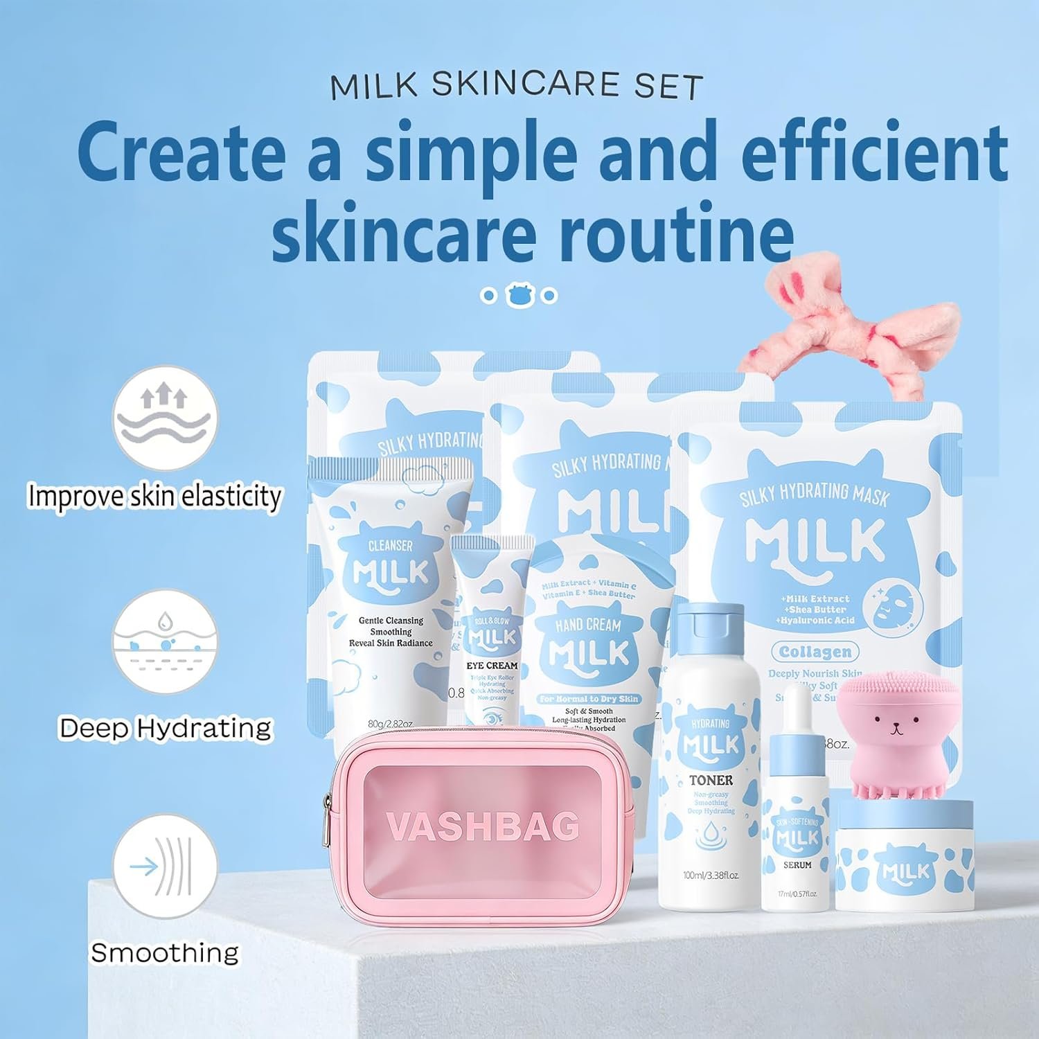 Milk Skincare Set For Girls & Teens, 12Pcs Milk Skin Care For Kids 10-12, Kids Skin Care Set For Girls Ages 8-12, Gentle Skincare, Deep Hydration, All Skin Types - Image 3