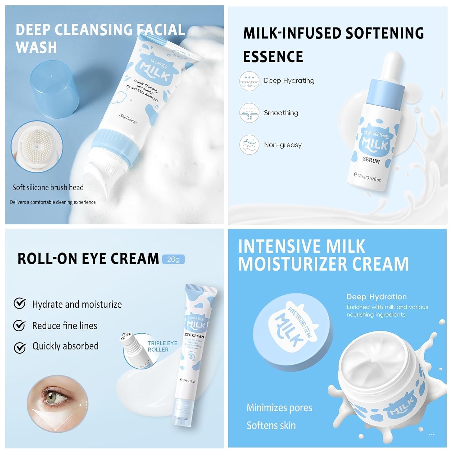 Milk Skincare Set For Girls & Teens, 12Pcs Milk Skin Care For Kids 10-12, Kids Skin Care Set For Girls Ages 8-12, Gentle Skincare, Deep Hydration, All Skin Types - Image 4