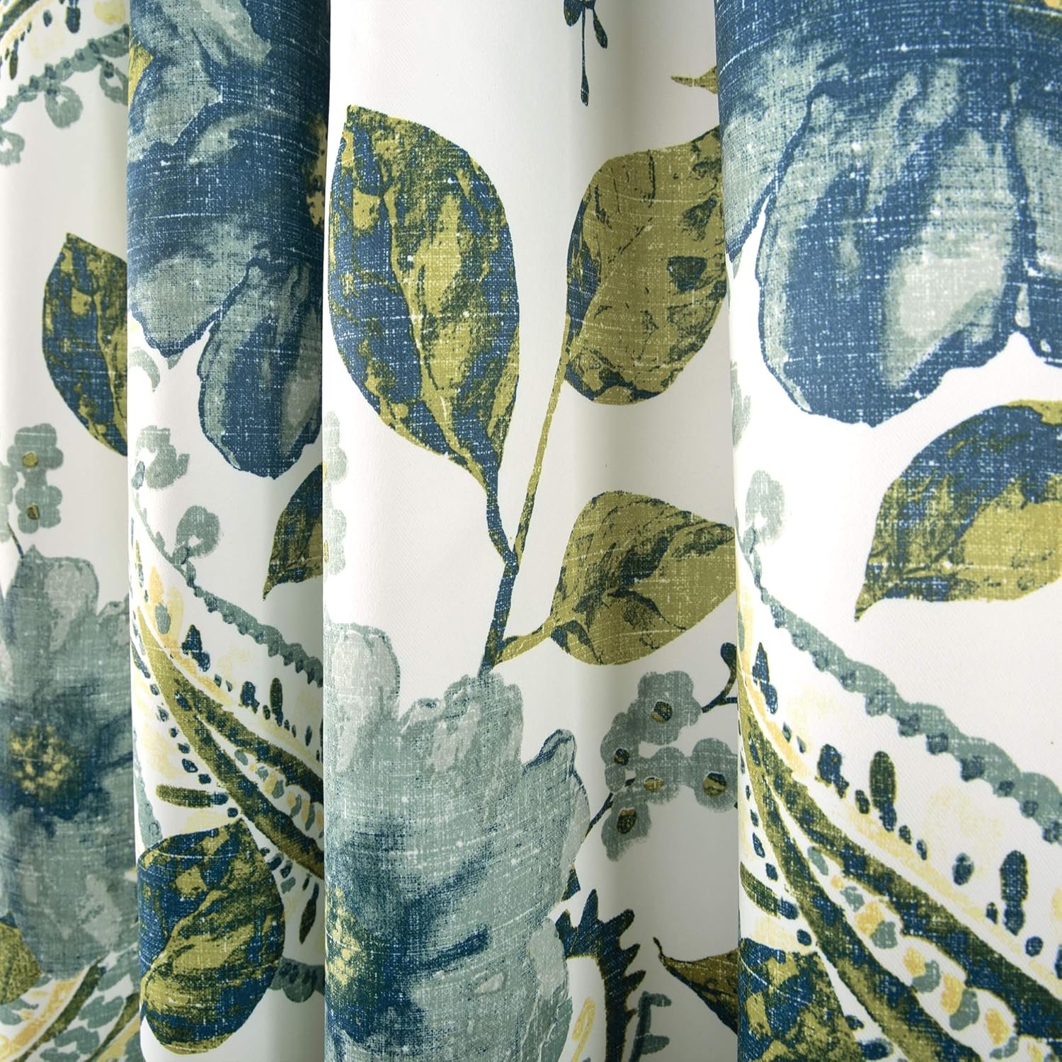 Lush Decor Floral Paisley Light Filtering Window Curtain Panel Pair, 52"W x 84"L, Blue - Image 4