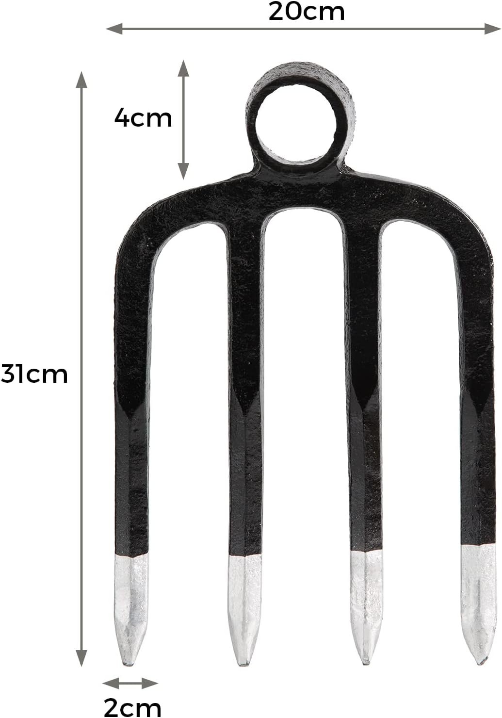 Heavy Duty Forged Eye Hoe Fork for Garden - 4 Tines Digging Spading Fork, Forged High-Carbon Steel (Corrosion-Resistant), Effortless Tool for Digging, Harvesting Tubers, Weeding - Image 3