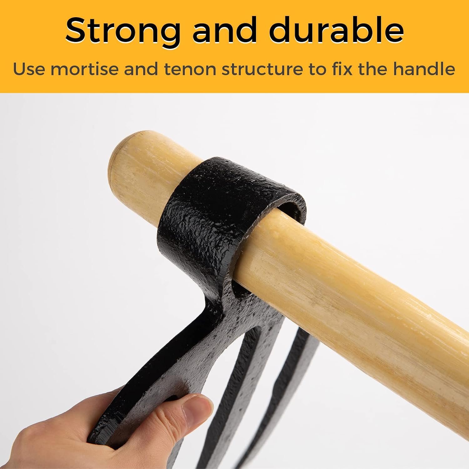 Heavy Duty Forged Eye Hoe Fork for Garden - 4 Tines Digging Spading Fork, Forged High-Carbon Steel (Corrosion-Resistant), Effortless Tool for Digging, Harvesting Tubers, Weeding - Image 7
