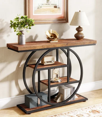 Console Table, 4-Tier Entryway Table, 41.3-Inch Industrial Sofa Table for Living Room, Foyer Hallway Table for Entrance 1