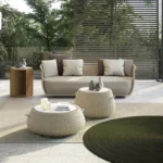 A Luxury Outdoor Furniture Hotel Project Outdoor Furniture Teak Wood Patio Garden Sofa Set Courtyard Outdoor Sofa
