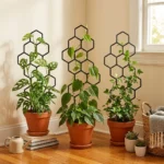 2pcsHoneycomb Design Plant Trellis, Rustproof Plastic Support for Potted Vines and Flowers, Indoor Outdoor Garden Climbing Frame