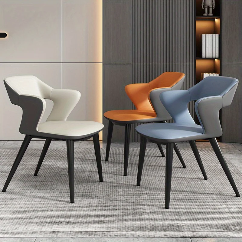 French Style 1Pc Leather Dining Chair with Backrest, Hollow Design, Suitable for Clubhouse Hotel Western Restaurant Cafe French Style 1Pc Leather Dining Chair with Backrest, Hollow Design, Suitable for Clubhouse Hotel Western Restaurant Cafe