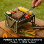 Portable Charcoal BBQ Grill Foldable Compact Outdoor Cooking Grill for Camping, Picnics, Backyard – Small & Durable