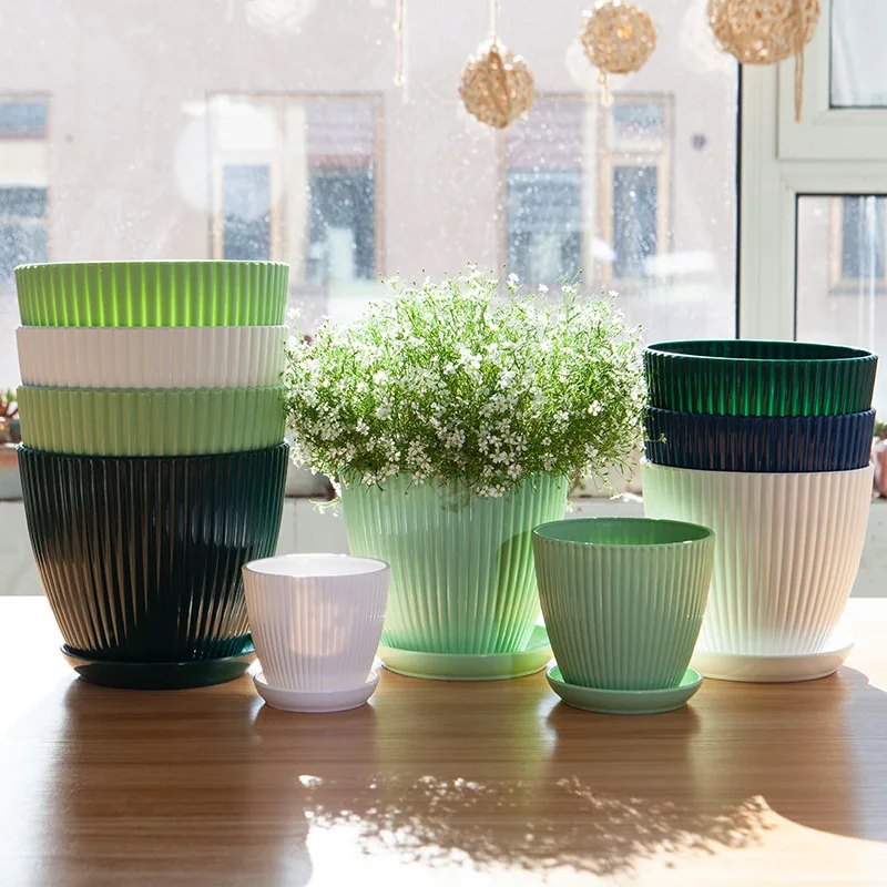 Flower Pot Round Planters Succulents Plant Pot with Tray Office Desktop Balcony Home Garden Decoration Outdoor Potted 5 Sizes Flower Pot Round Planters Succulents Plant Pot with Tray Office Desktop Balcony Home Garden Decoration Outdoor Potted 5 Sizes