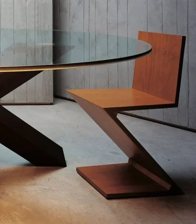 Chair Modern Minimalist Home Furniture Designer Z-Shaped Chair Nordic Dining Chair Solid Wood Restaurant Backrest 1