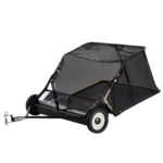 SucceBuy 42-inch Lawn Sweeper Tow Behind 12 cu.ft.Heavy Duty Leaf Grass Collector Adjustable Height for Picking Up Debris Grass