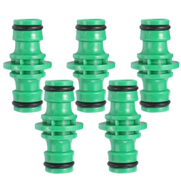 5Pcs Double Plug Hose Connector Extender for Garden Pipe Connecting Fast Release Quick Joint Irrigation Watering System Fitting
