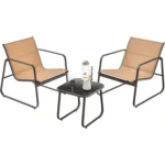 3-Piece Garden Furniture Set, Balcony Set with 2 Chairs and Table,Balcony Furniture with Breathable Fabric,Patio Furniture