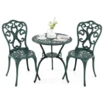 3-Piece Garden Furniture Set, Bistro Table with 2 Chairs, Weatherproof Balcony Set, Patio Furniture, Garden Set, Seating Set