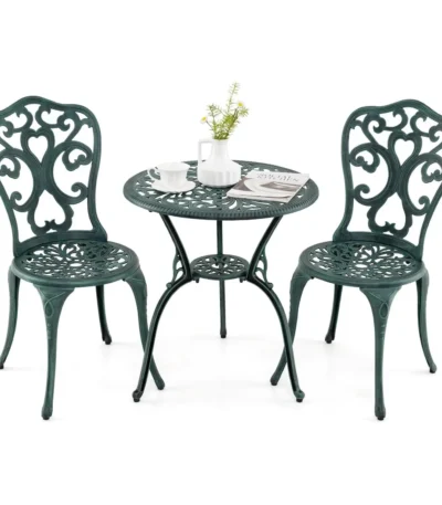 3-Piece Garden Furniture Set, Bistro Table with 2 Chairs, Weatherproof Balcony Set, Patio Furniture, Garden Set, Seating Set 1
