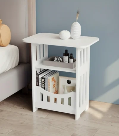 Modern Nordic Storage Side Table Small Coffee Table Bedside Cabinet Mini End Table Nightstand for Living Room Bedroom Furniture 1