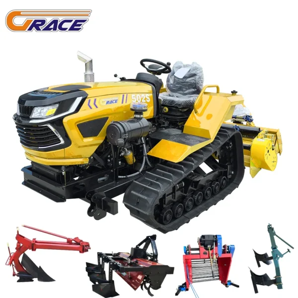 Customization Discount Price Mini 50hp diesel Power Tiller Cultivators Agricultural Farming Machine Crawler Tractor 1