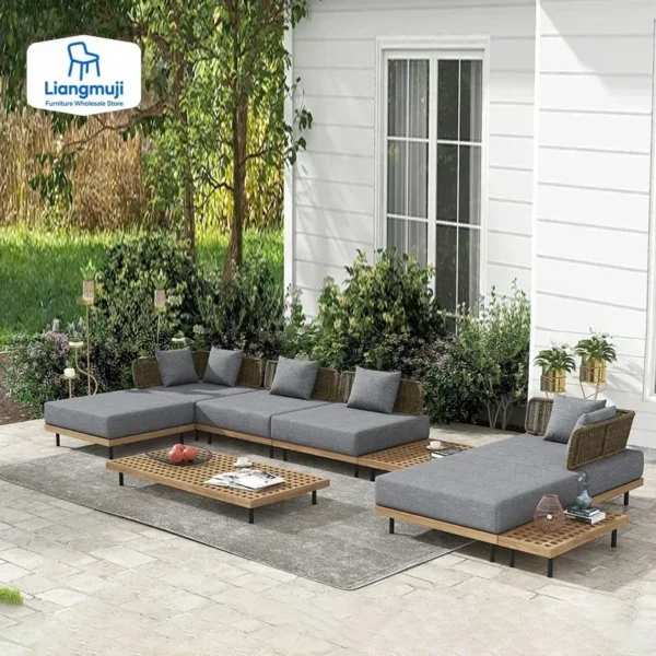 Rattan Furniture Outdoor Sofa Set Sparta Lounge Outdoor Wicker Daybed Beach Poolside Wicker Tent Patio Sofa patio furniture