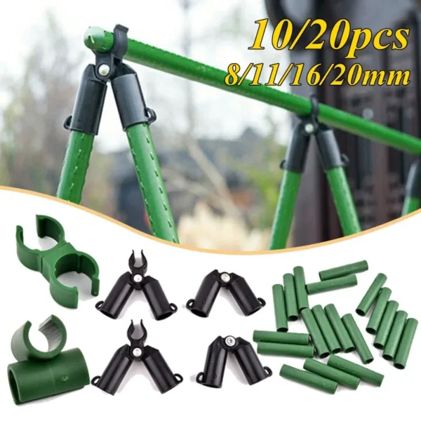 10PCS Plant Support Universal Plastic Clips Fixed Connector Pillars , 8/11/16/20mm Diameter Fastener Adjustable Accessories