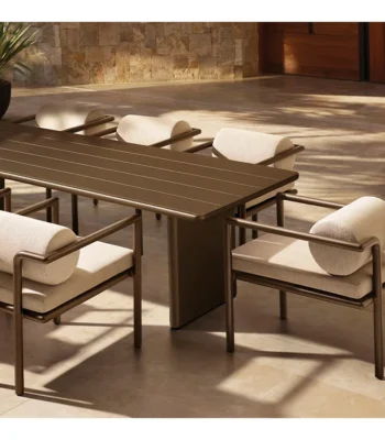 Modern High Quality Metal Villa Hotel Outdoor Table And Chair Set 8 10 12 Seater Dining Room Furniture Aluminum Patio Dining Set 1