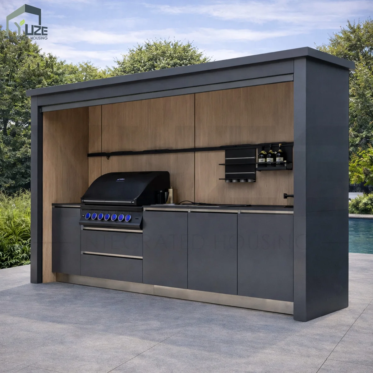 Modern Outdoor BBQ Kitchen Australia Full Set Modular BBQ Grill Durable Outdoor Kitchen Island for Patio Garden Modern Outdoor BBQ Kitchen Australia Full Set Modular BBQ Grill Durable Outdoor Kitchen Island for Patio Garden