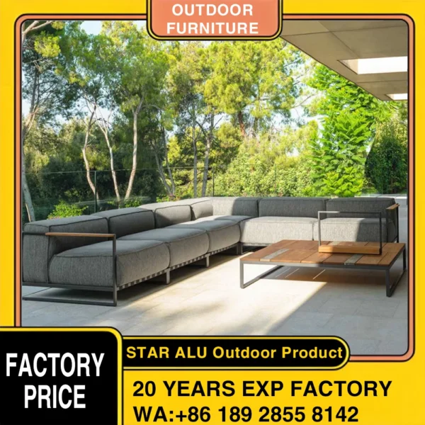 Metal Balcony Furniture Set, Mediterranean Luxury Home Leisure Terrace Furniture Cushions, Outdoor Furniture, Garden Metal Sofa