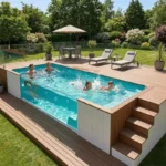 20ft Container Swimming Pool Above Ground Complete Set with Filter Pump Cover for Family Backyard Resort Villa Outdoor Use
