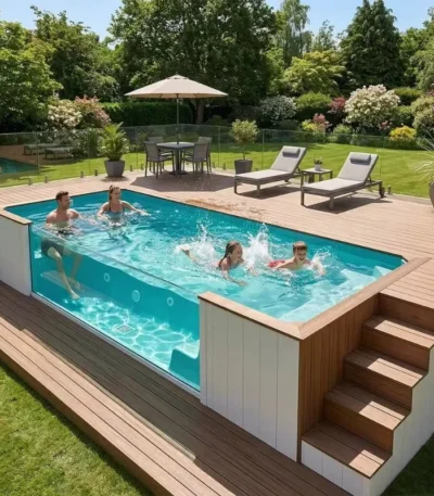 20ft Container Swimming Pool Above Ground Complete Set with Filter Pump Cover for Family Backyard Resort Villa Outdoor Use 1