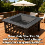 Outdoor Stove Complete Set for Tea Brewing And Barbecue Grill – Heating Table with Barbecue Rack for Courtyard Grill