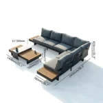 Outdoor Furniture Sofa Set Spanish Style Garden Furniture Manufacturer Aluminum Outdoor Sofa Custom