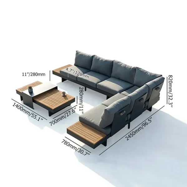 Outdoor Furniture Sofa Set Spanish Style Garden Furniture Manufacturer Aluminum Outdoor Sofa Custom